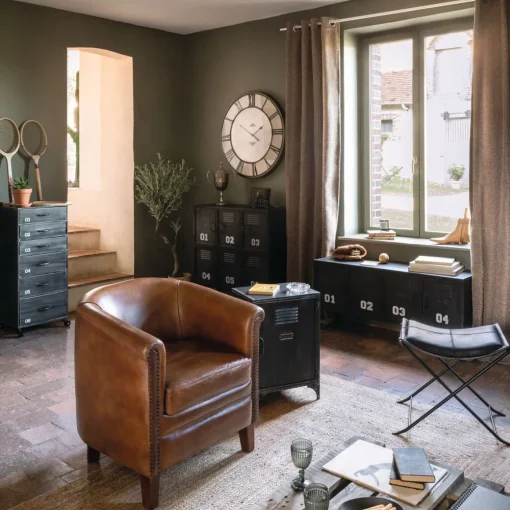 Móvel com 6 portas numeradas SEVIN preto em metal