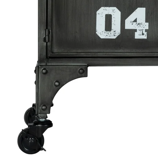 Móvel com 6 portas numeradas SEVIN preto em metal