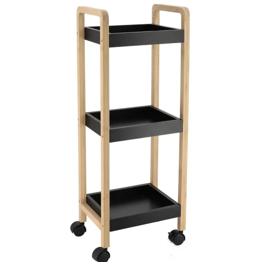 Móvel com 3 prateleiras preto 79cm