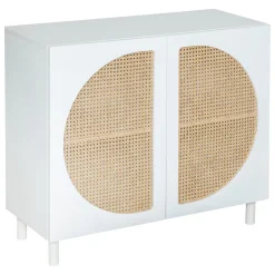 Móvel de apoio branco com 2 portas