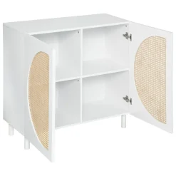 Móvel de apoio branco com 2 portas
