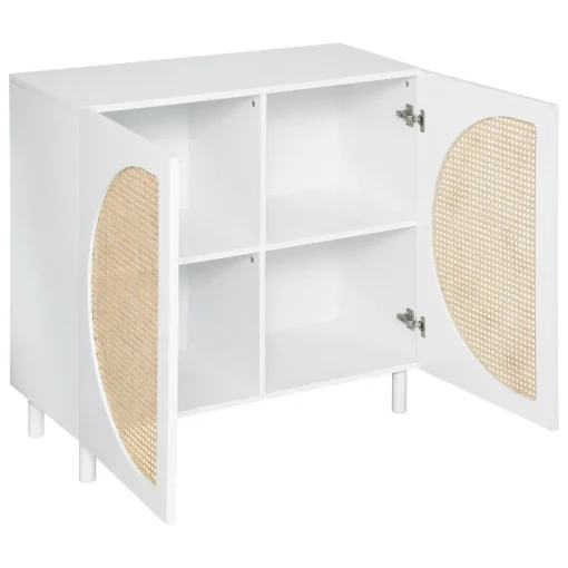 Móvel de apoio branco com 2 portas
