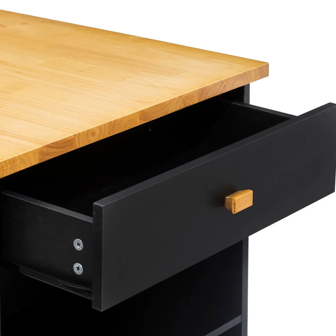 Móvel de apoio em madeira com rodas