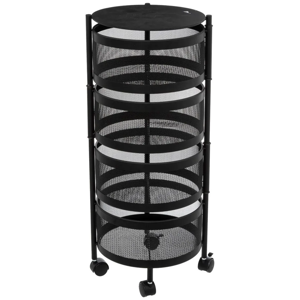 Móvel de apoio redondo MAYAJ preto em aço 33x76cm