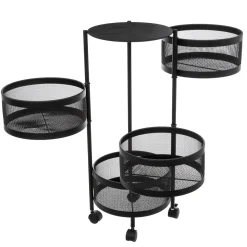 Móvel de apoio redondo MAYAJ preto em aço 33x76cm