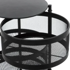 Móvel de apoio redondo MAYAJ preto em aço 33x76cm