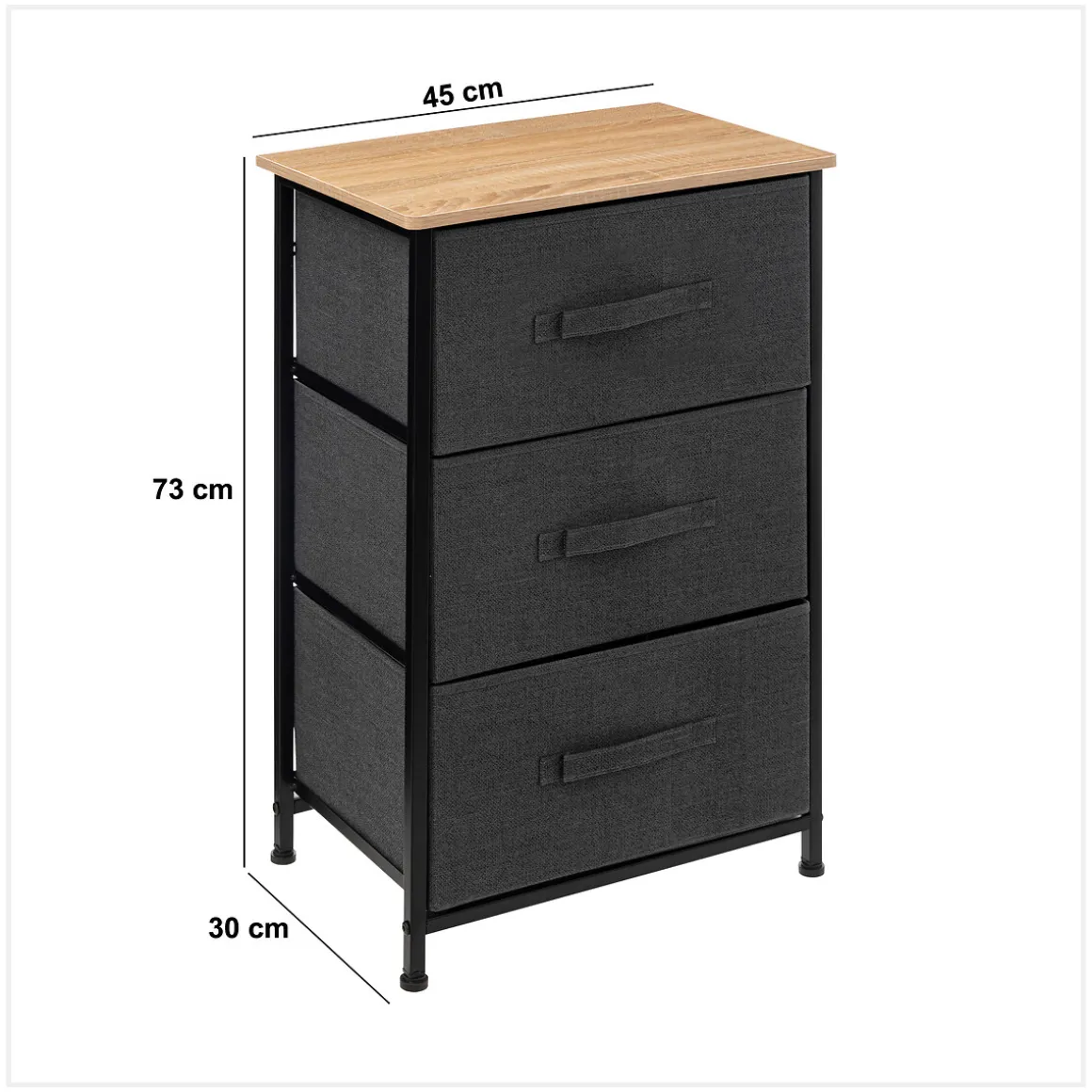 Móvel de arrumação TISSA cinza escuro 73cm