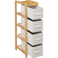 Móvel wc TIDY BOX em bambu com 4 gavetas