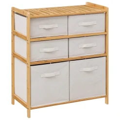 Móvel wc TIDY BOX em bambu com 6 gavetas