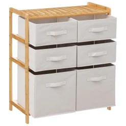 Móvel wc TIDY BOX em bambu com 6 gavetas