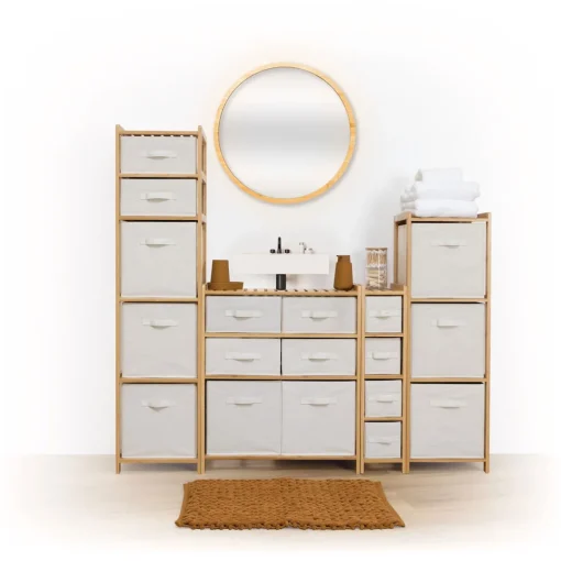 Móvel wc TIDY BOX em bambu com 6 gavetas