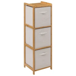 Móvel wc TIDY BOX em bambu com 3 gavetas