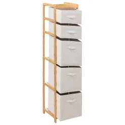 Móvel wc TIDY BOX em bambu com 5 gavetas