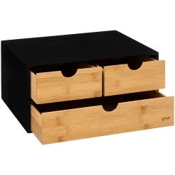 Organizador bava com 3 gavetas em bambu