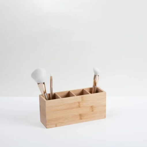 Organizador em bambu para casa de banho