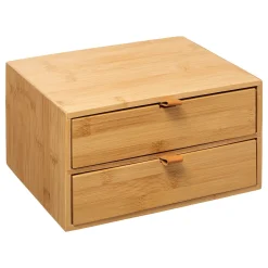 Organizador wc com 2 gavetas em bambu