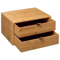Organizador wc com 2 gavetas em bambu