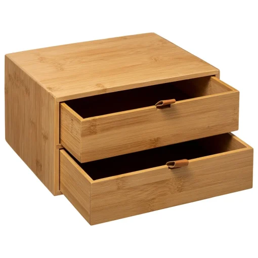 Organizador wc com 2 gavetas em bambu