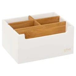 Organizador wc NATUREO branco em bambu
