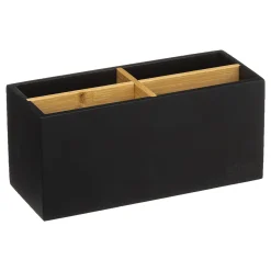 Organizador wc NATUREO preto com 4 compartimentos