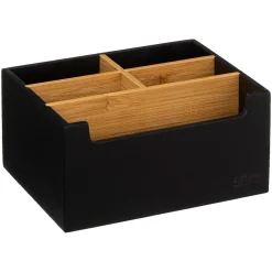 Organizador wc NATUREO preto em bambu