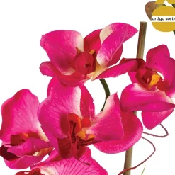 Orquídea com vaso em vidro 32cm