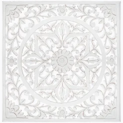 Painel decorativo branco em mdf 90x90cm