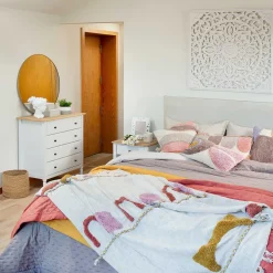 Painel decorativo branco em mdf 90x90cm