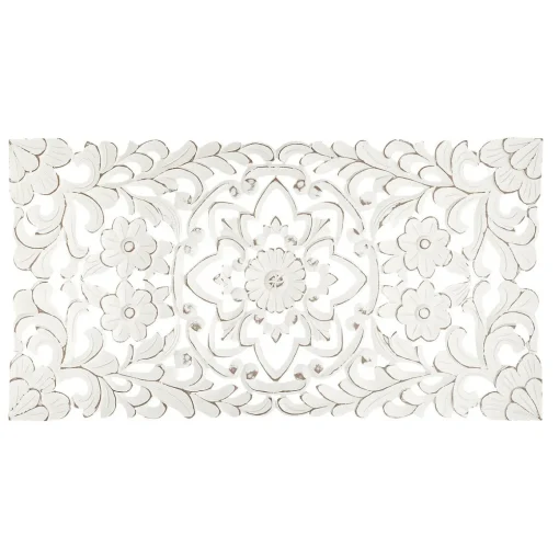 Painel decorativo FANNY branco esculpida em mdf 45x85cm