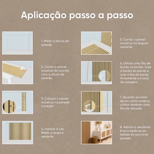 Painel ripado decorativo COLVA natural em mdf 240cm