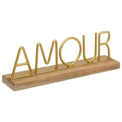 Palavra decorativa amour dourada