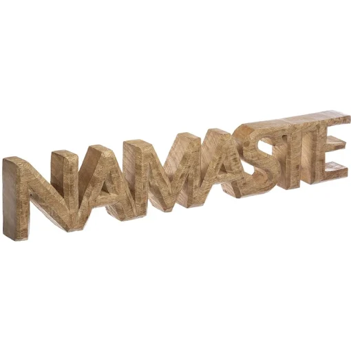 Palavra decorativa ritual namaste em madeira mango