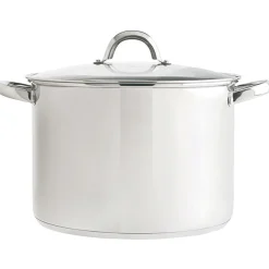 Panela em inox com tampa de vidro 22cm