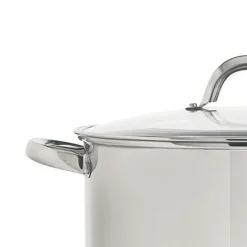 Panela em inox com tampa de vidro 22cm