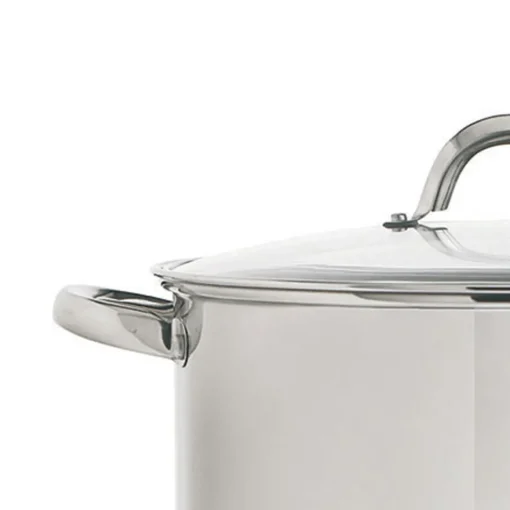 Panela em inox com tampa de vidro 22cm