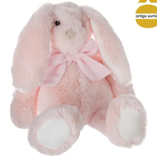 Peluche coelho com laço 30cm