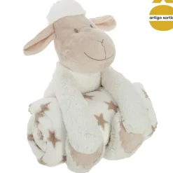 Peluche com manta de 75x100cm branco