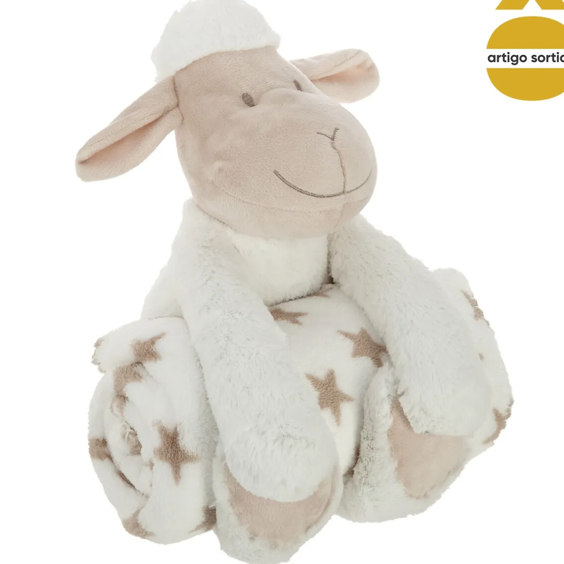 Peluche com manta de 75x100cm branco