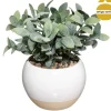 Planta artifical com vaso em cerâmica