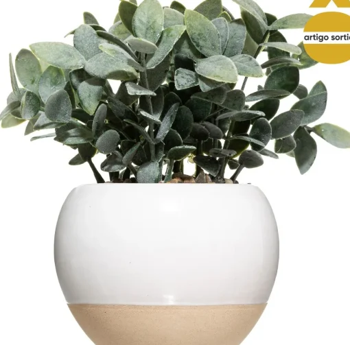 Planta artifical com vaso em cerâmica