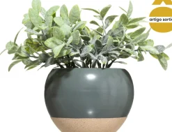 Planta artifical com vaso em cerâmica