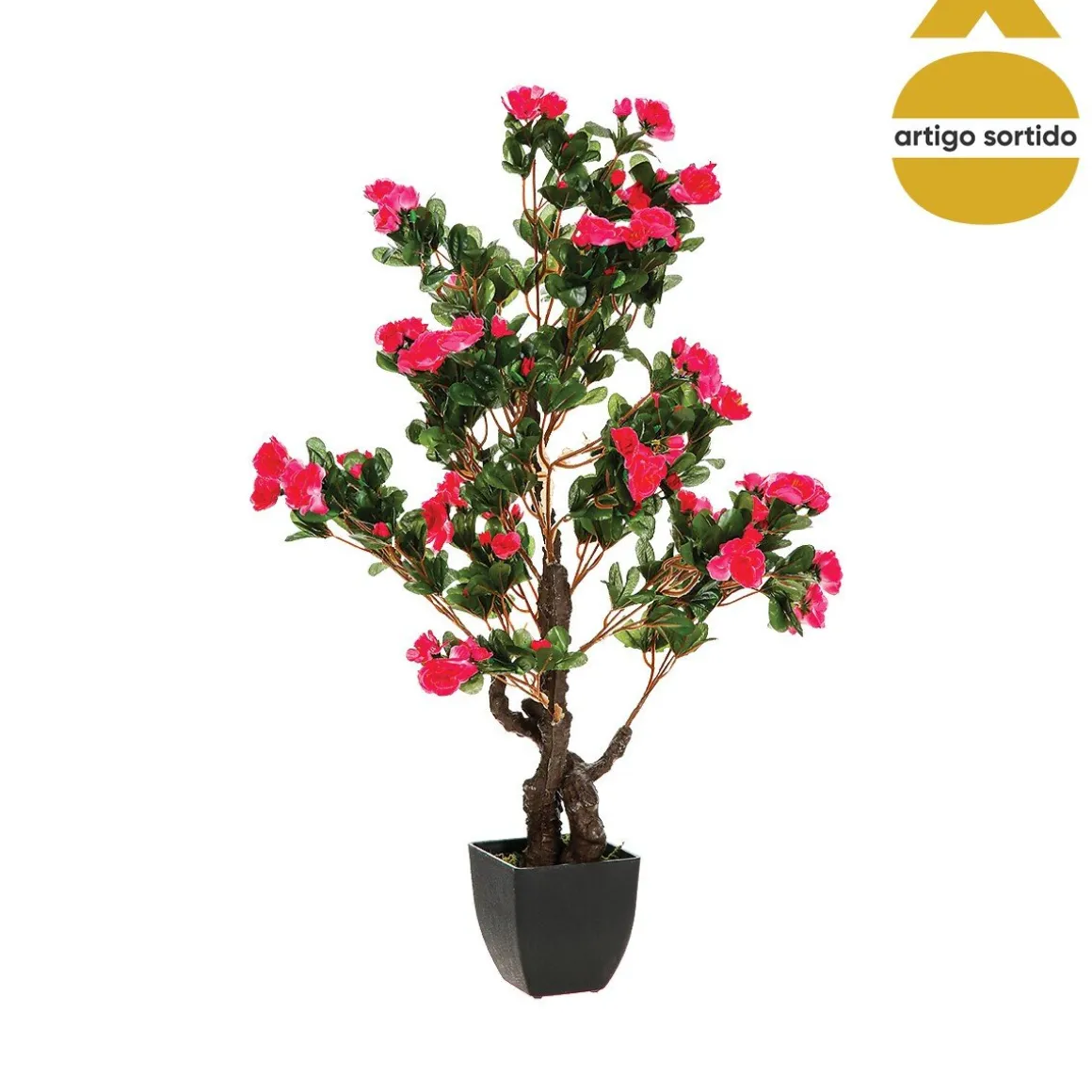 Planta azálea artificial com vaso