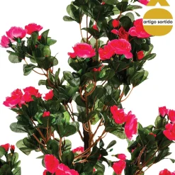 Planta azálea artificial com vaso