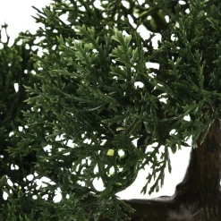 Planta bonsai artificial com vaso preto de cerâmica 36cm
