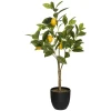 Planta limoeiro artificial com vaso 73cm