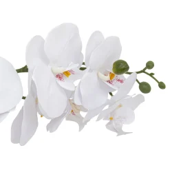 Planta orquídea branca artificial com vaso 52cm