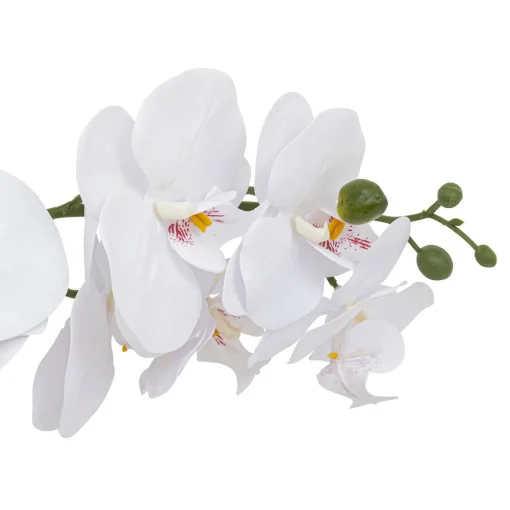 Planta orquídea branca artificial com vaso 52cm