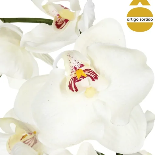 Planta orquídea com vaso cerâmica 46cm