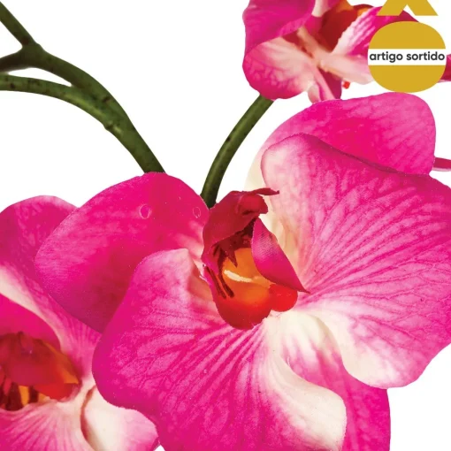 Planta orquídea com vaso cerâmica 46cm