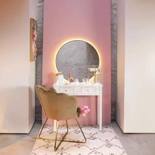 Poltrona BLOOM veludo bordeaux com pernas douradas